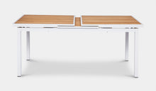 Load image into Gallery viewer, white kai extension table with teak top