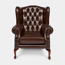 Load image into Gallery viewer, Leather-Chesterfield-Silvie-Wing-Chair-r1