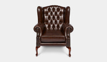 Load image into Gallery viewer, Leather-Chesterfield-Silvie-Wing-Chair-r2