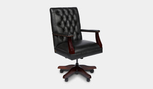 Office Chair in Black Leather 