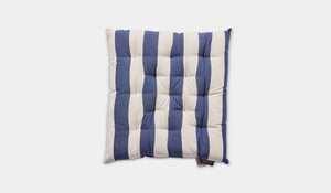 blue and white chair pad