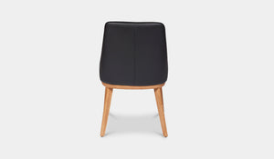 Narrabeen black leather chair with clear leg 3
