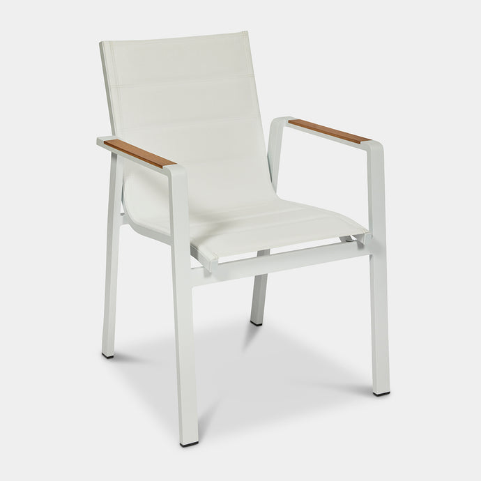 Noosa Arm Chair White Aluminium