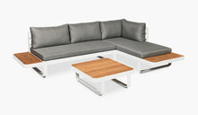 Load image into Gallery viewer, noosa corner sofa white with matching teak coffee table