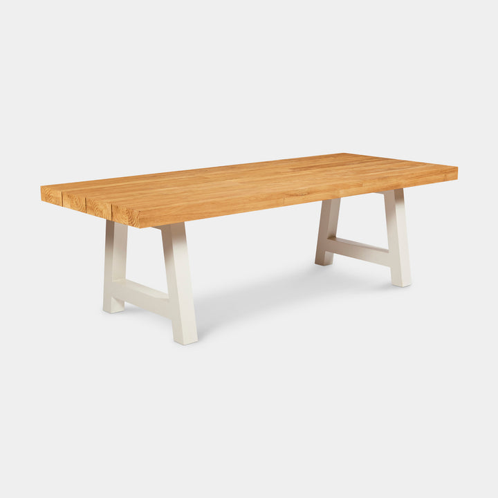 crosstie outdoor teak table chunky