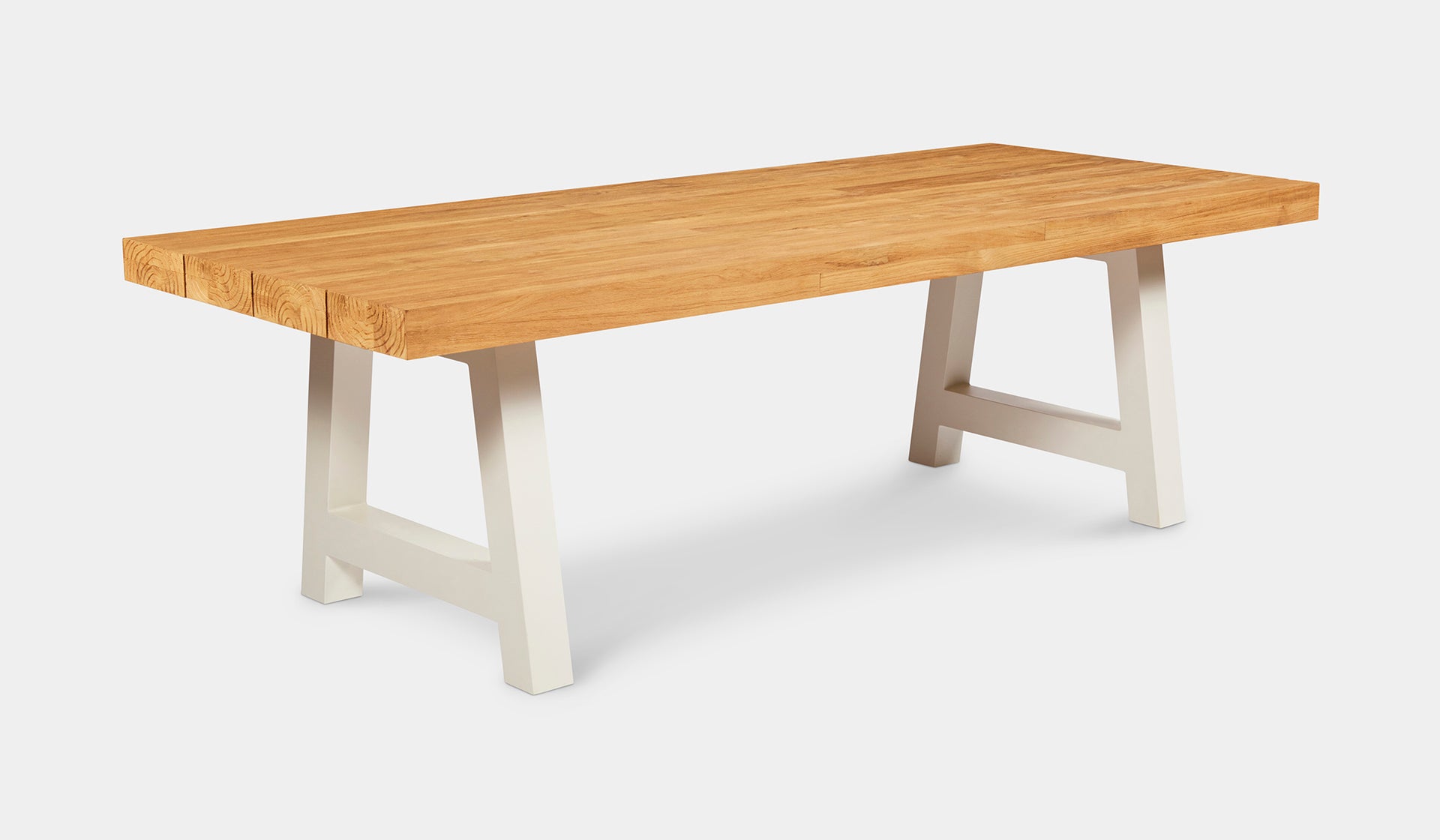 crosstie outdoor teak table chunky