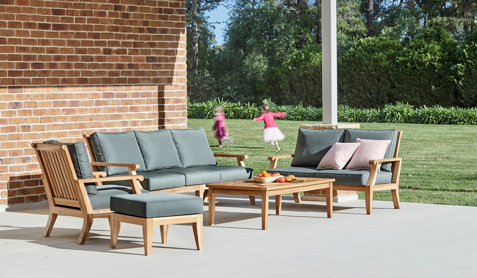 Juliet Teak Ottoman with Cushion