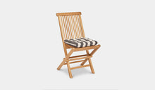 Load image into Gallery viewer, black and white pad folding chair teak