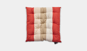 red and white chair pad
