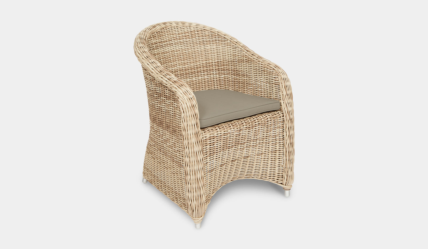 synthetic wicker outdoor chair white with charcoal pad