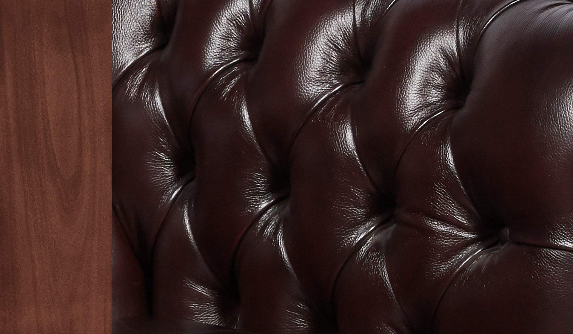 burgundy leather light tea brown timber 2