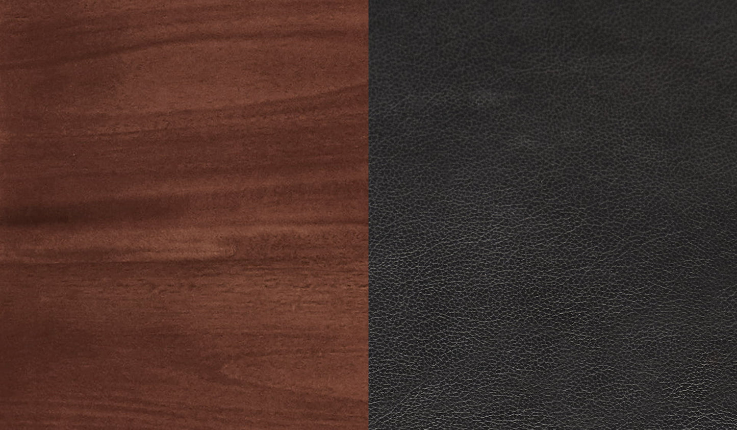 LTB mahogany colour sample black leather