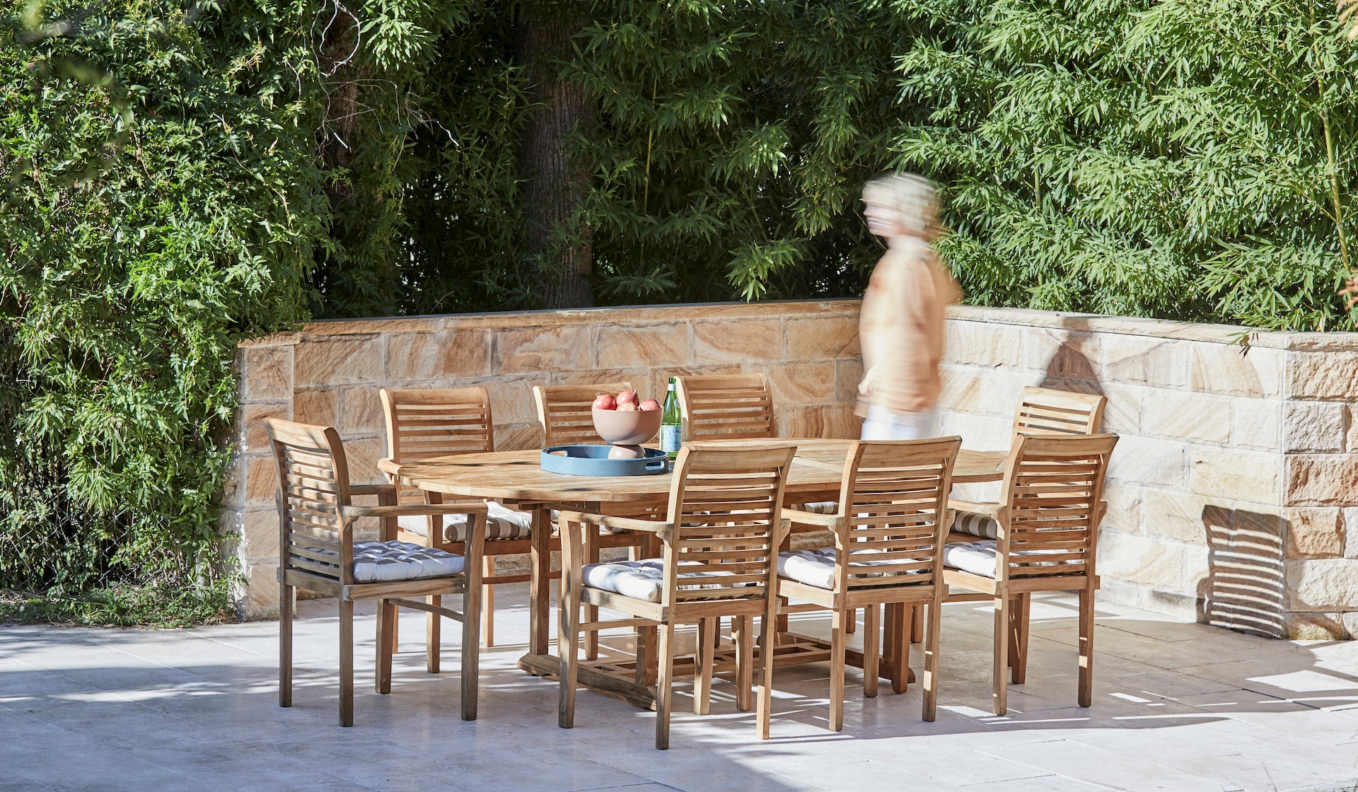 teak oval outdoor extension table